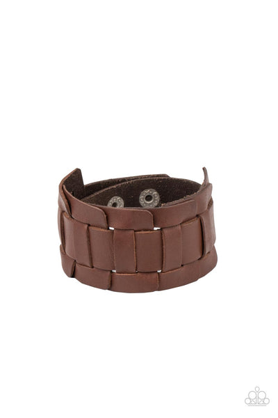 paparazzi-jewelry-plainly-plaited-brown-mens bracelet-patty-conns-bling-boutique