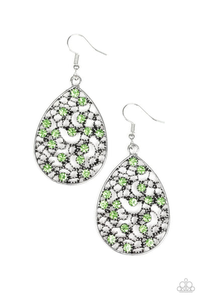 Paparazzi Jewelry | Dazzling Dew - Green Earrings | Patty Conn's Bling Boutique