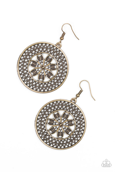 Paparazzi Jewelry | Dandelion Deserts - Brass Earrings | Patty Conn's Bling Boutique