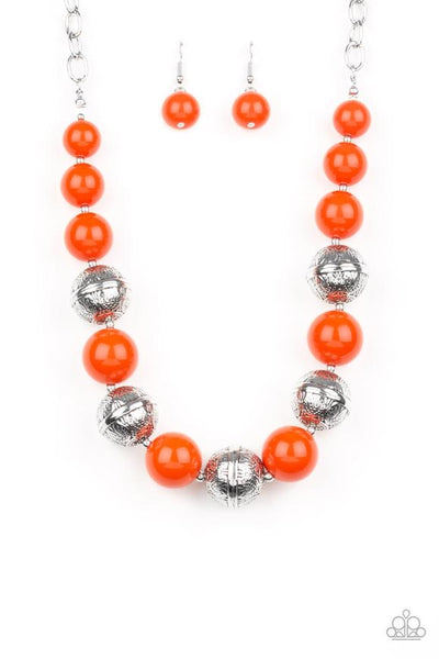 Paparazzi Jewelry | Floral Fusion - Orange Necklace | Patty Conn's Bling Boutique