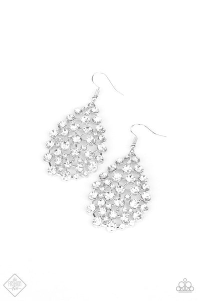 Paparazzi Jewelry | Start With A Bang - White Earrings | Patty Conn's Bling Boutique