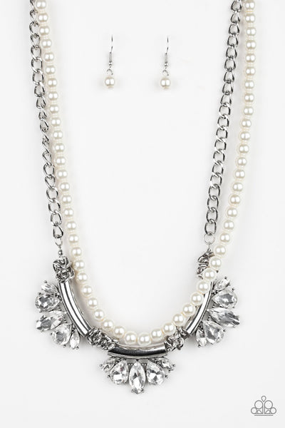 Paparazzi Jewelry | Bow Before The Queen - White Necklace | Patty Conn's Bling Boutique