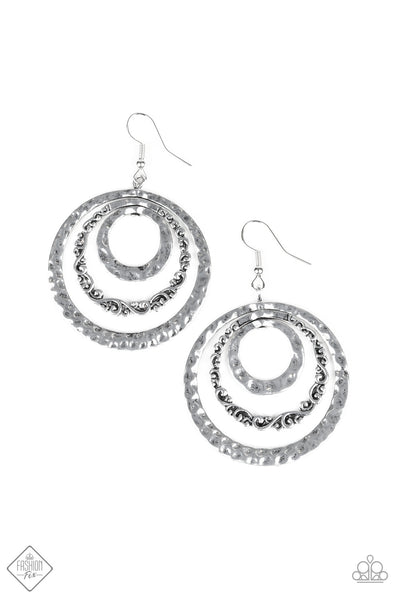 Paparazzi Jewelry | Out Of Control Shimmer - Silver Earrings | Patty Conn's Bling Boutique