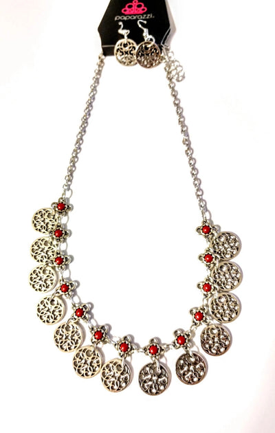 Paparazzi Jewelry | Mandala Movement - Red Necklace | Patty Conn's Bling Boutique